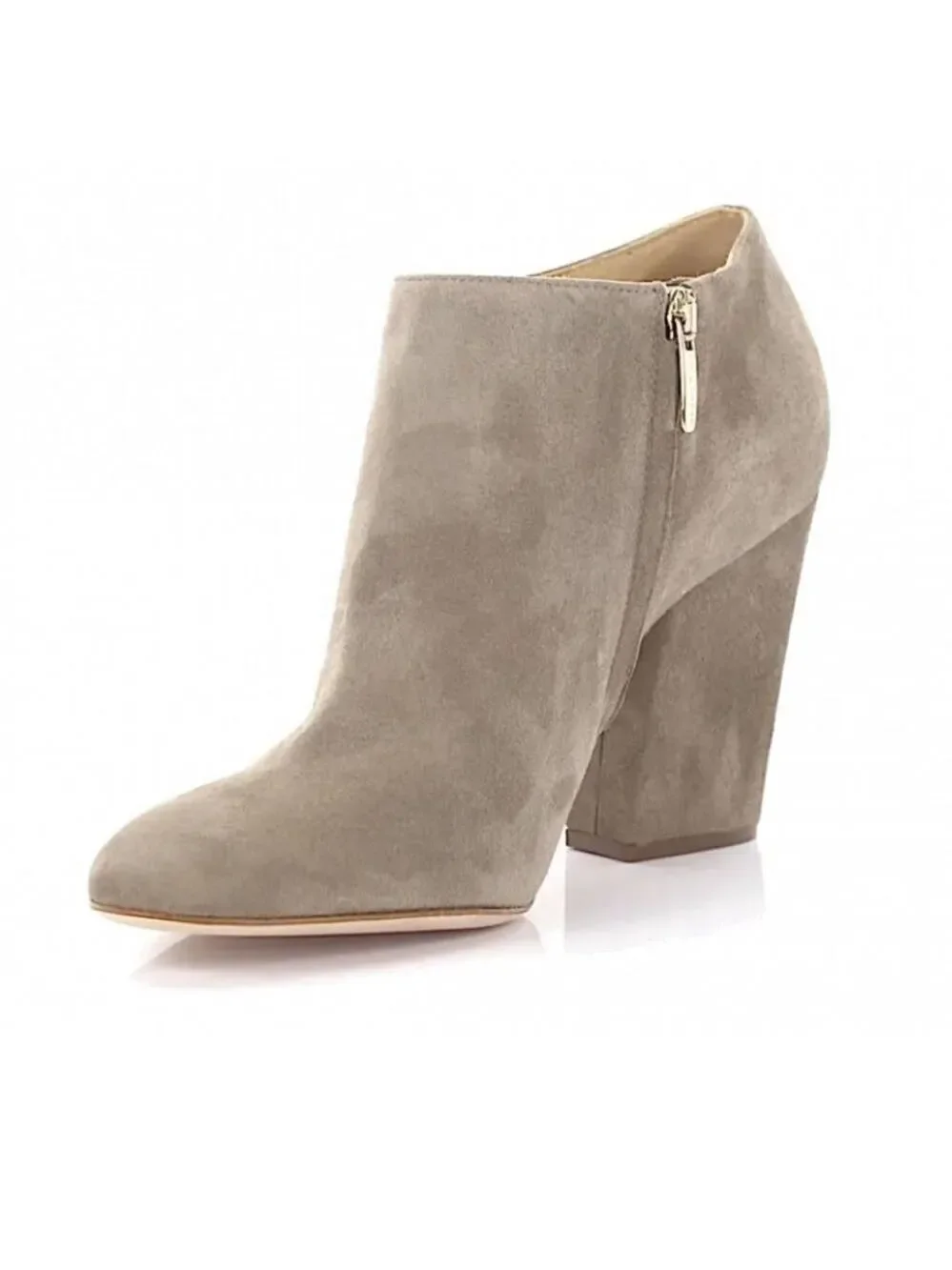 * Sergio Rossi Elephant Grey Suede Block Heel Ankle Boots Size 35.5/ 5.5